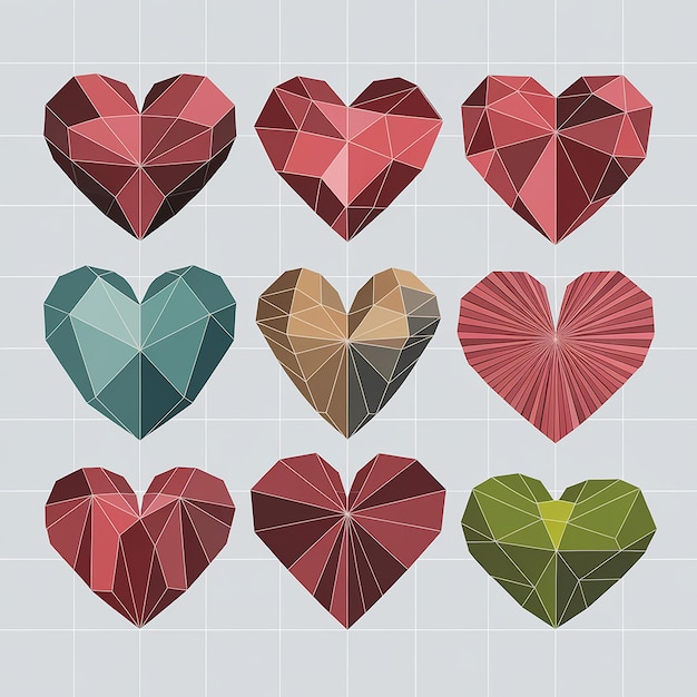 Vector a collection of heart symbols