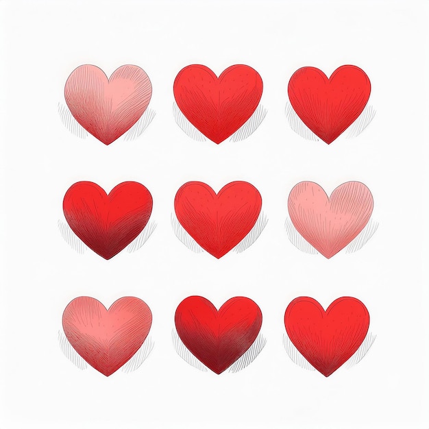 a collection of hearts with one that says quot love quot on the bottom