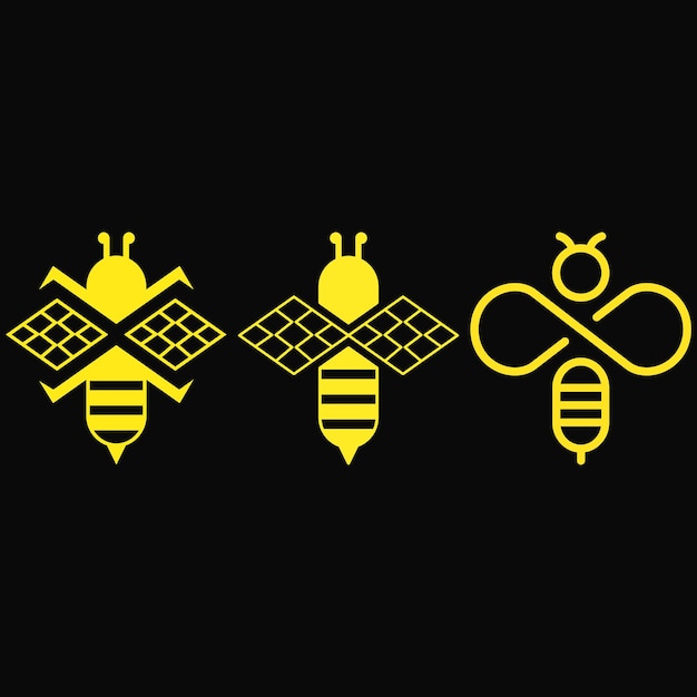 collection of honey bee logo concept. minimalist, line, simple, modern and monogram