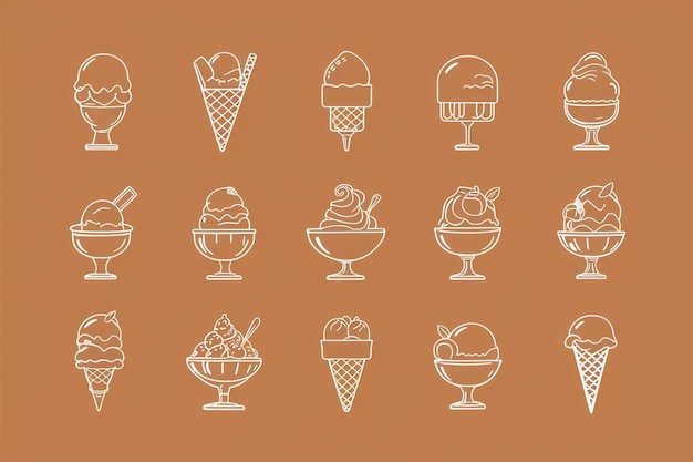 a collection of ice creams and ice creams