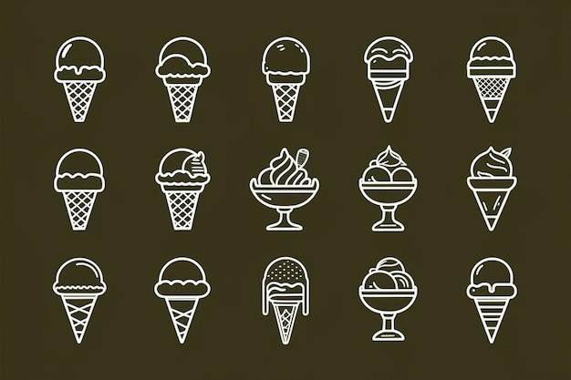 a collection of ice creams and ice creams