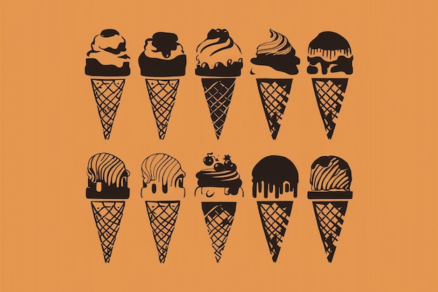 a collection of ice creams for the new year