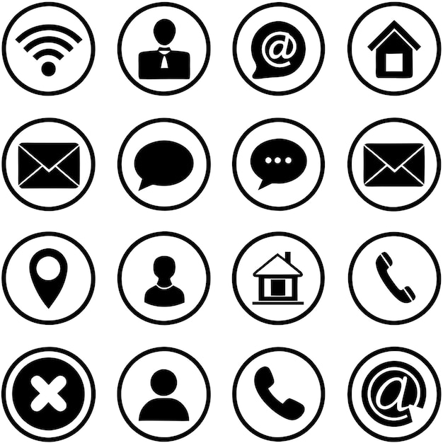 a collection of icons including one that says  internet