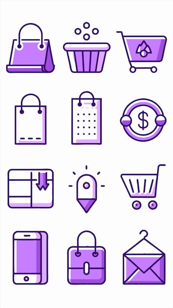 a collection of icons for shopping shopping and shopping