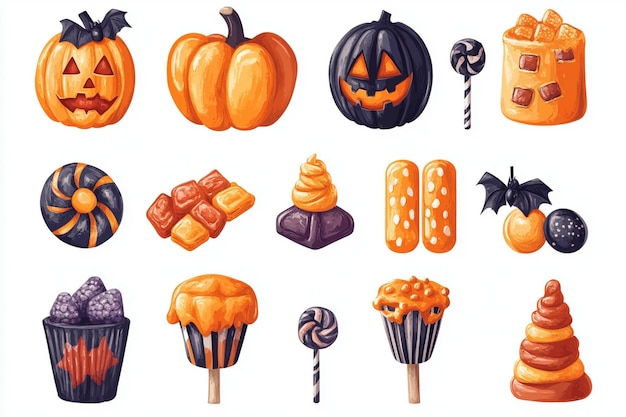 a collection of illustrations for the halloween party