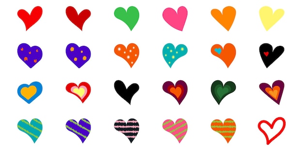 Collection of illustrations of heart icons