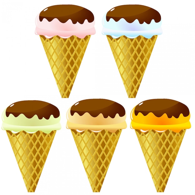 Collection of illustrations of ice cream