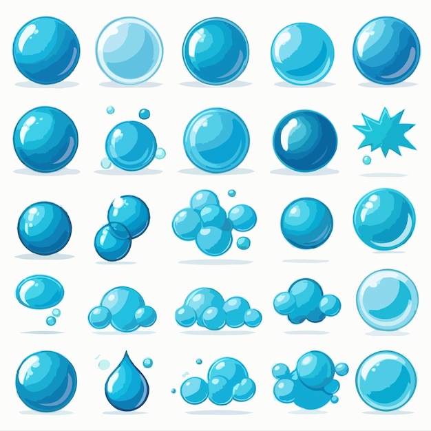 Vector a collection of images of bubbles cartoon drawing artwork vector