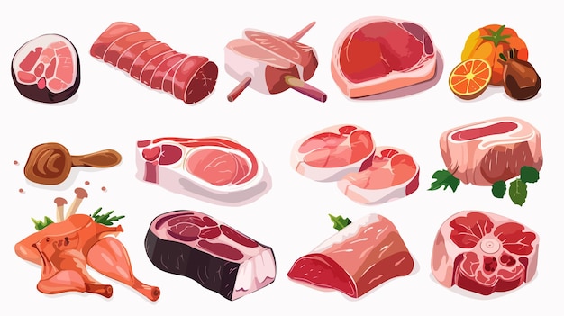 a collection of images of different meats and meats