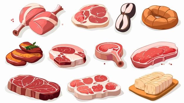 a collection of images of different meats and meats