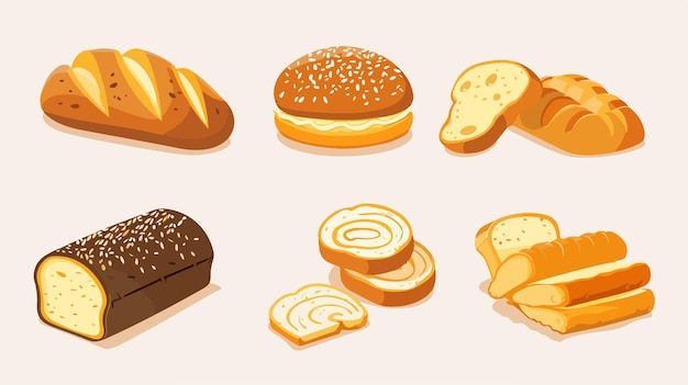 a collection of images of food including a hamburger and bread