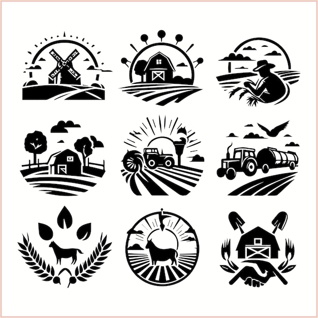 a collection of images including a farm and a farm