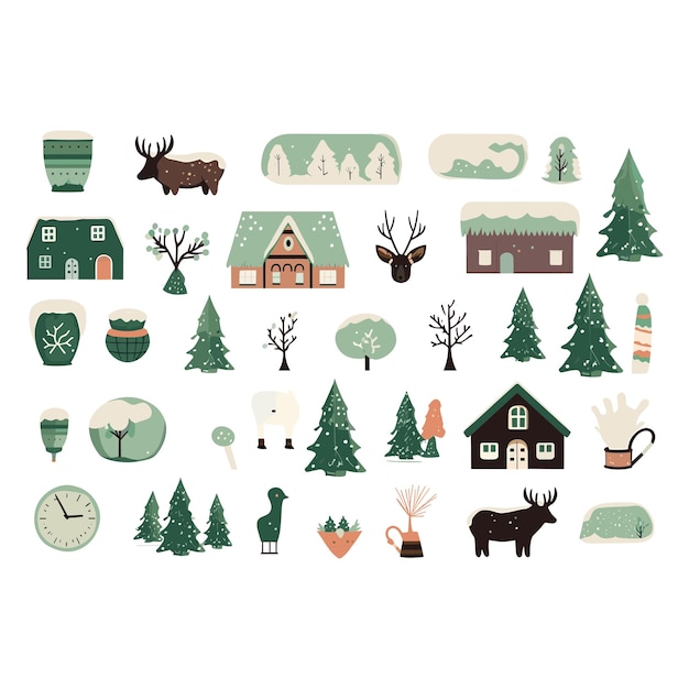 a collection of images including a house trees and a house