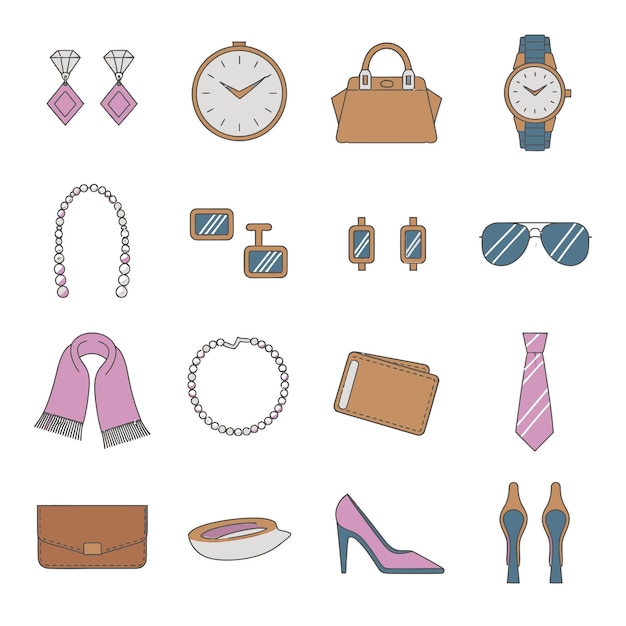 Vector a collection of images including a watch a woman and a purse