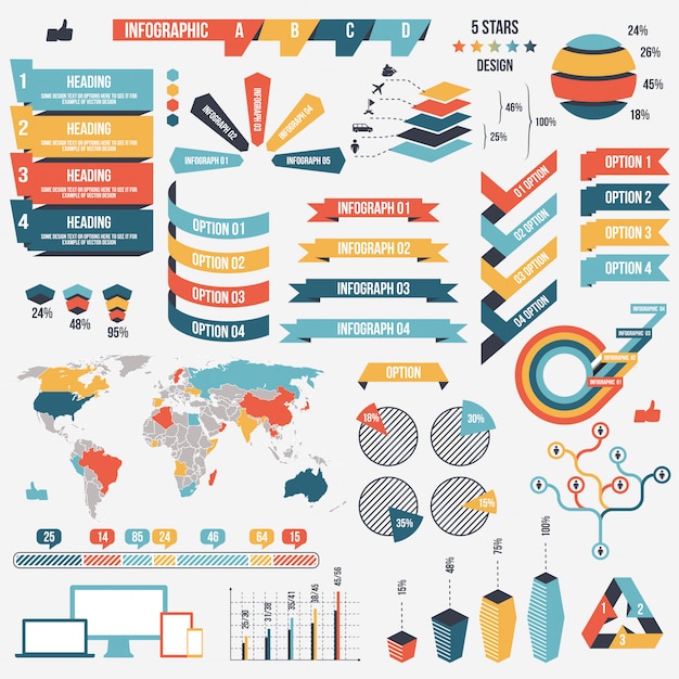 Vector collection of infograph elements