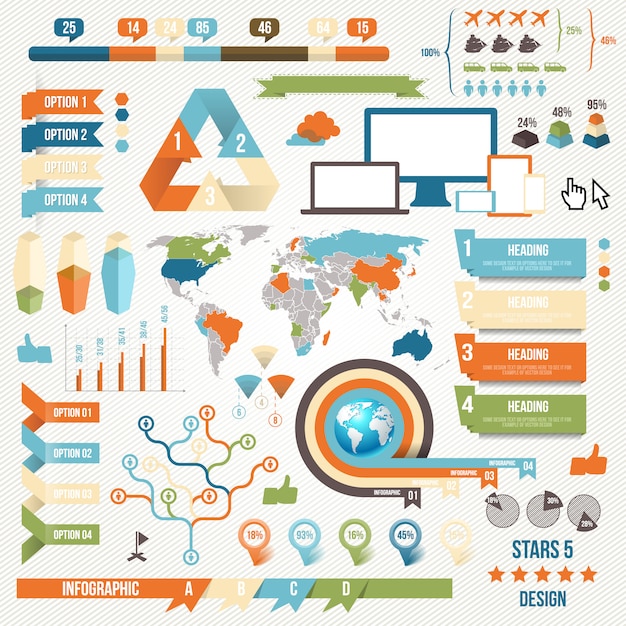 Collection of infograph people elements for business