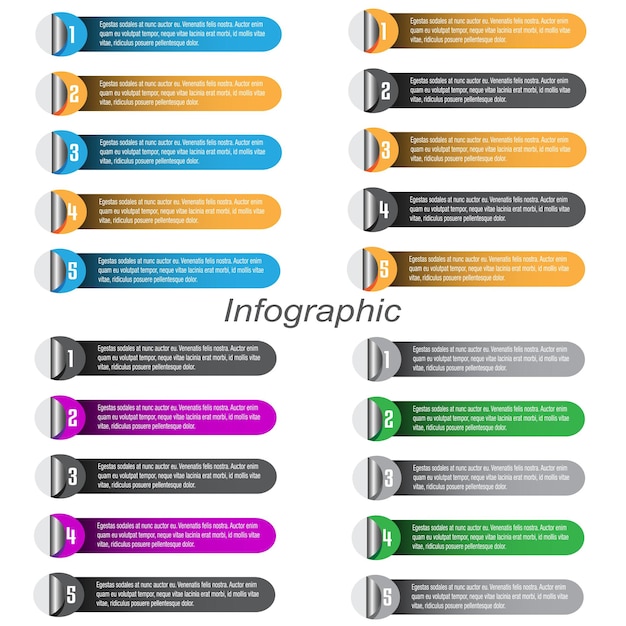 Collection infographic business banner template design