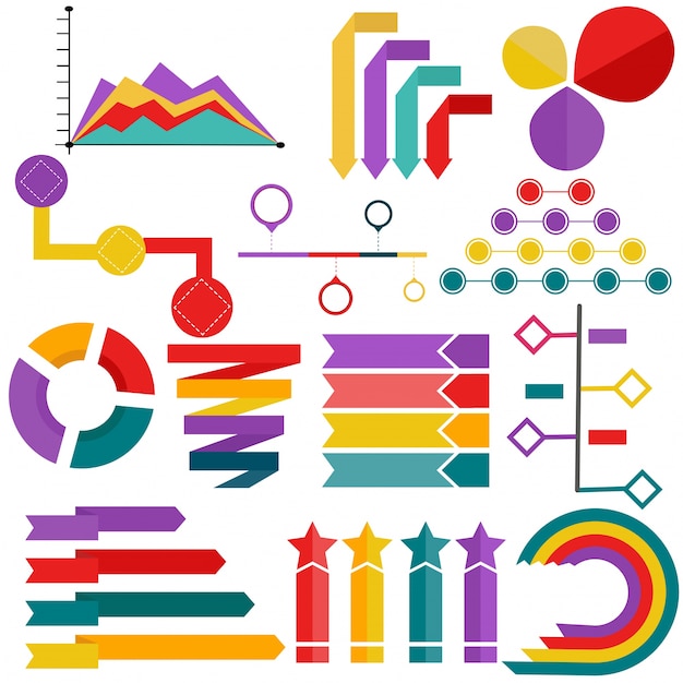 Collection of Infographic element, graph and pie chart.