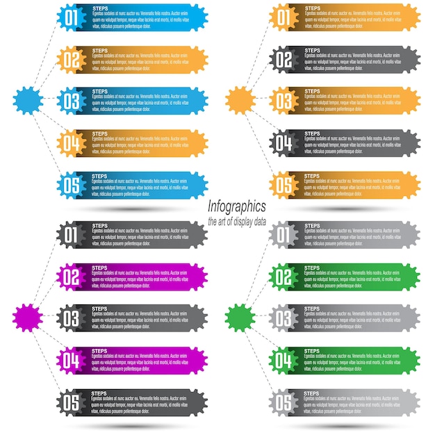 Collection infographic template for modern data visualization and ranking and statistics