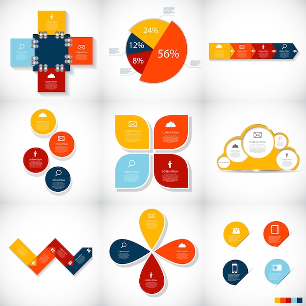 Collection of Infographic Templates for Business   Illustration