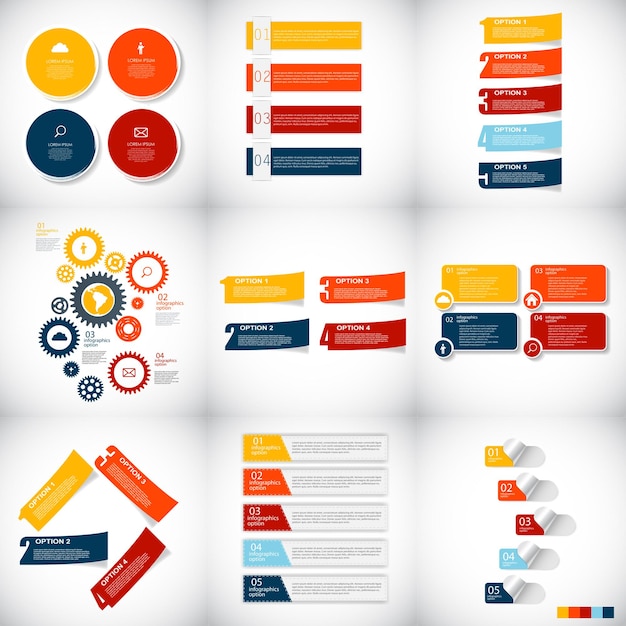 Collection of Infographic Templates for Business Vector Illustration