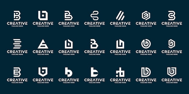 Collection of initial monogram B logo design Creative idea initial B logo