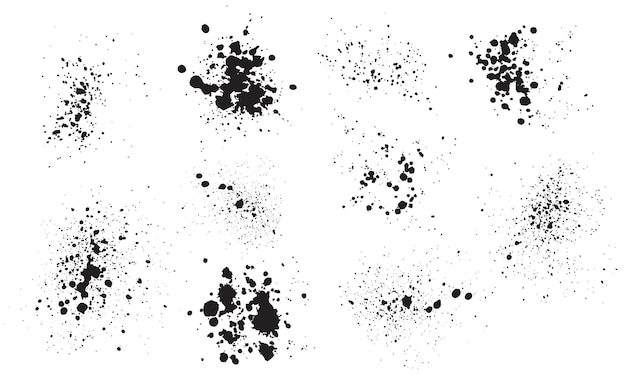 Vector collection of ink splatters