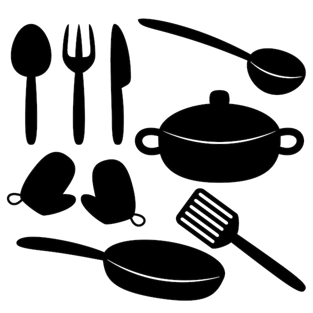 Collection of Kitchenware illustration icon design The material for many purposes