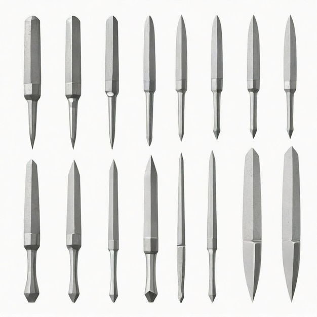 Vector a collection of knives with sharp blades