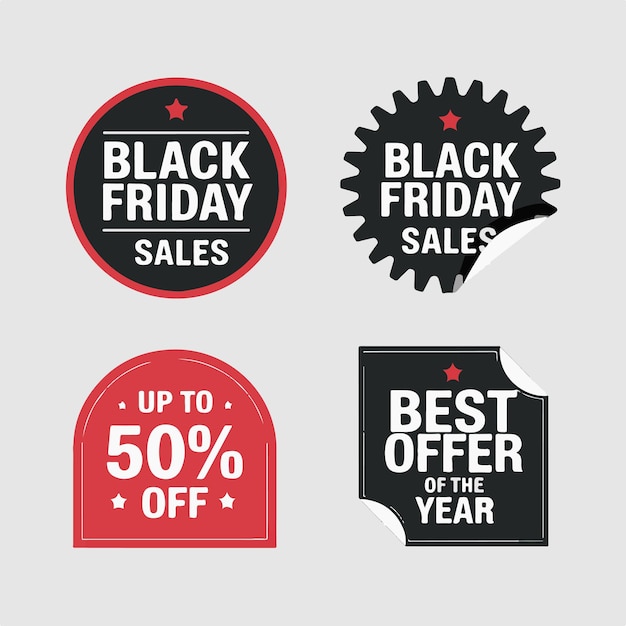 Vector a collection of labels for black friday sale