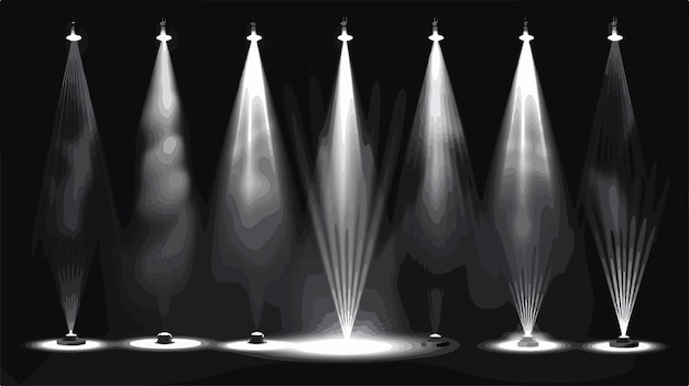 Vector collection of large stage lighting vector icons