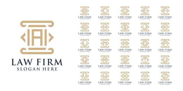 Collection of law firm logos with initial letter a to z