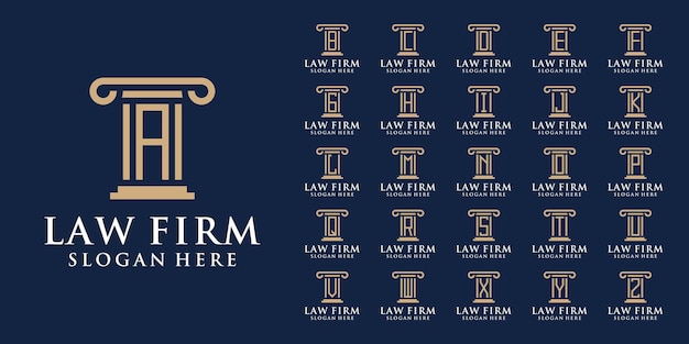 Collection of law firm logos with initial letter A to Z