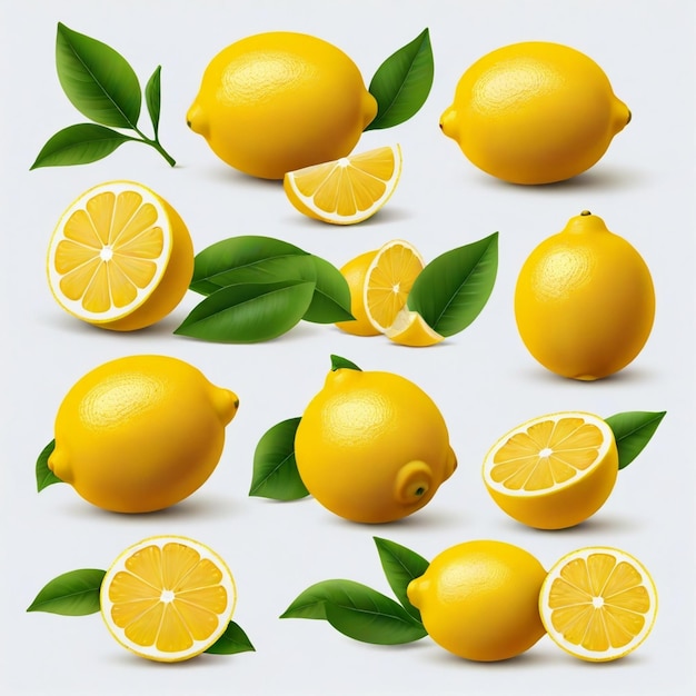 Vector a collection of lemons with the words lemons on them