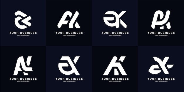 Collection letter A or AK monogram logo design