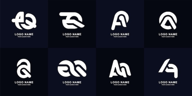 Collection letter A or AQ monogram logo design