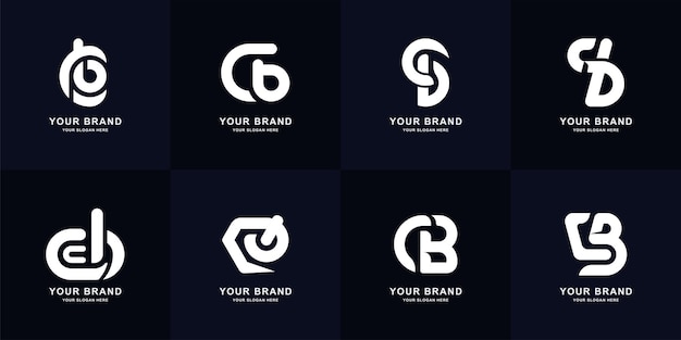 Collection letter CB or BC monogram logo design