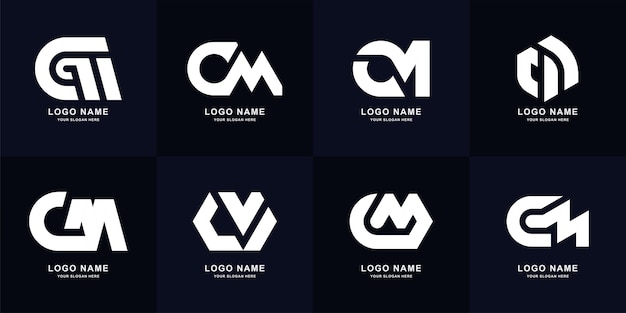 Collection letter CM or MC monogram logo design