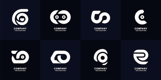 Collection letter CO or OC monogram logo design