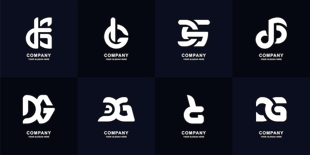 Collection letter DG or GD monogram logo design