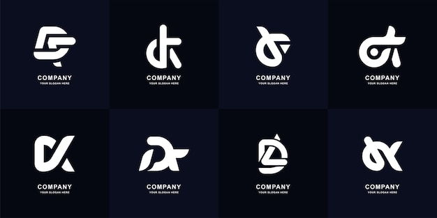 Collection letter DK or KD monogram logo design