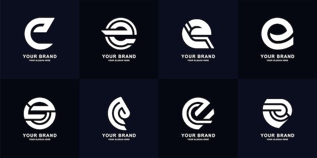 Collection letter e or ee monogram logo design