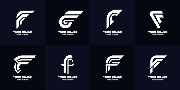 Collection letter F or FF monogram logo design