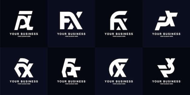 Collection letter FX or XF monogram logo design