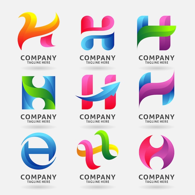 Collection of Letter H modern logo template design