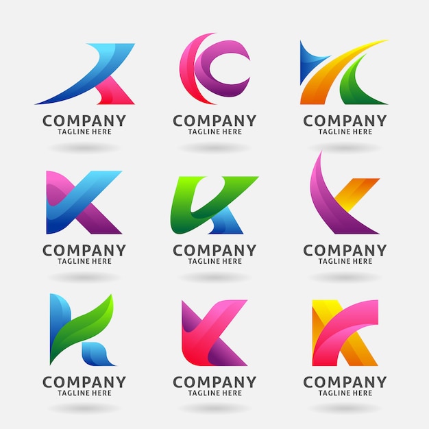 Collection of Letter K modern logo template design