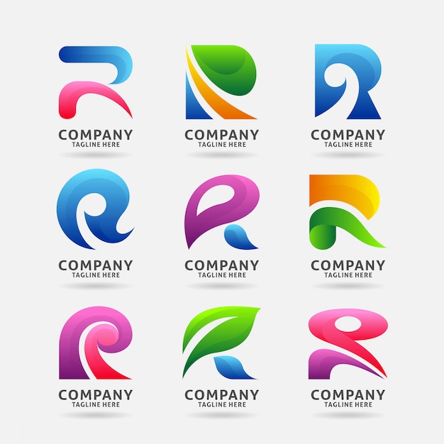 Collection of Letter R modern logo design