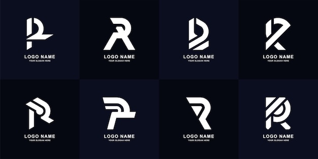 Collection letter R monogram logo design