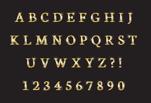 Vector collection of letters and numbers