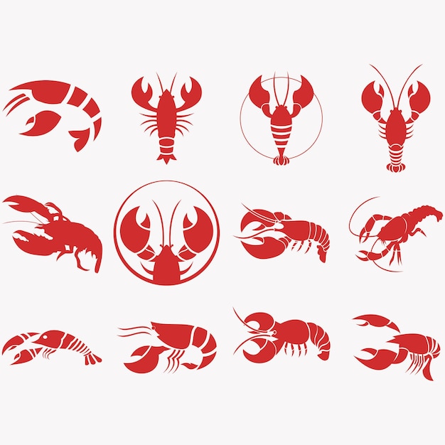 collection of lobster logos